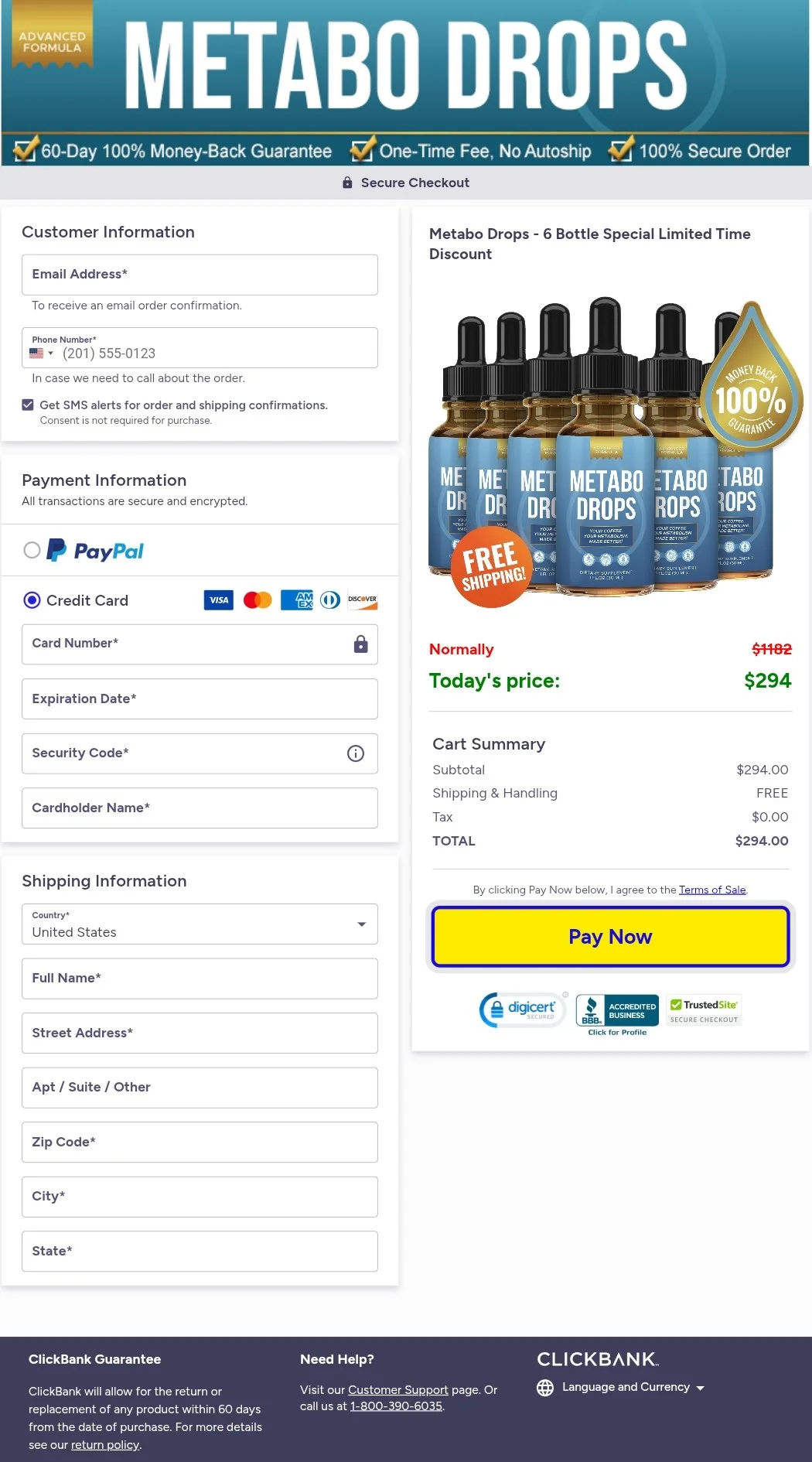 Metabo Drops order form